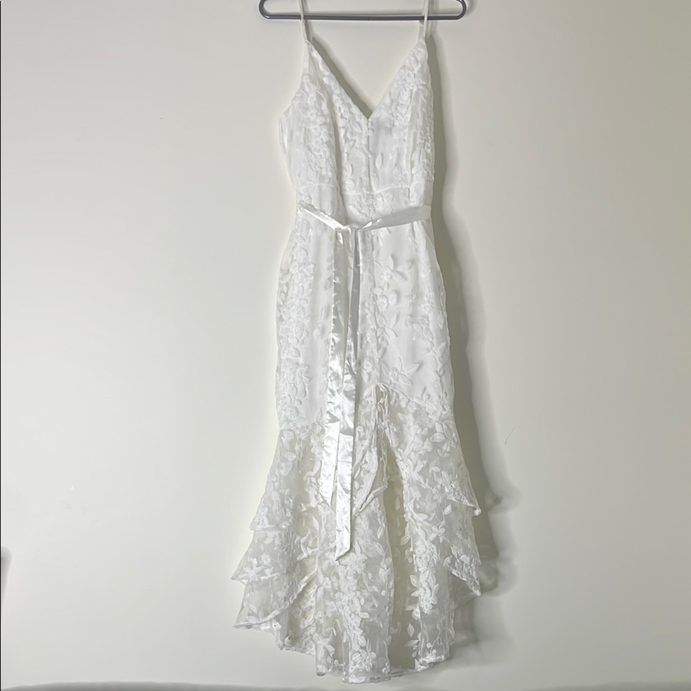 Lulu's White High-Low Spaghetti Strap Sundress